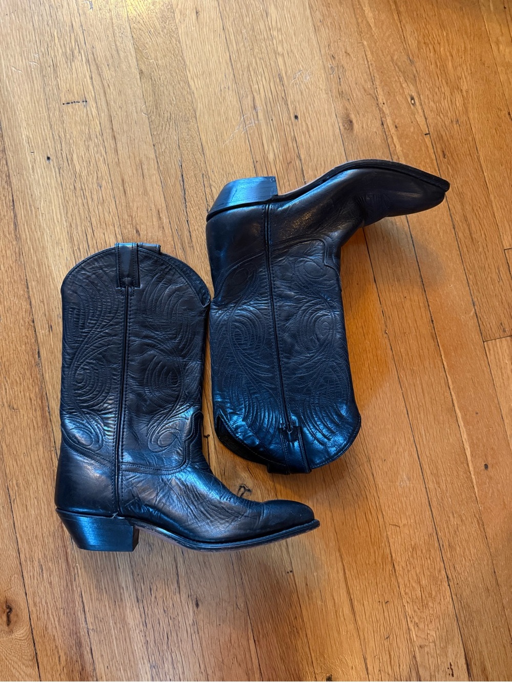 Classic Black Leather Western Boots
